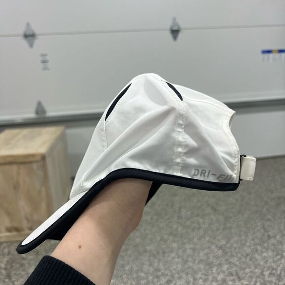 Nike black and white te baseball cap hat golfing tennis hat dri fit - Picture 2 of 5
